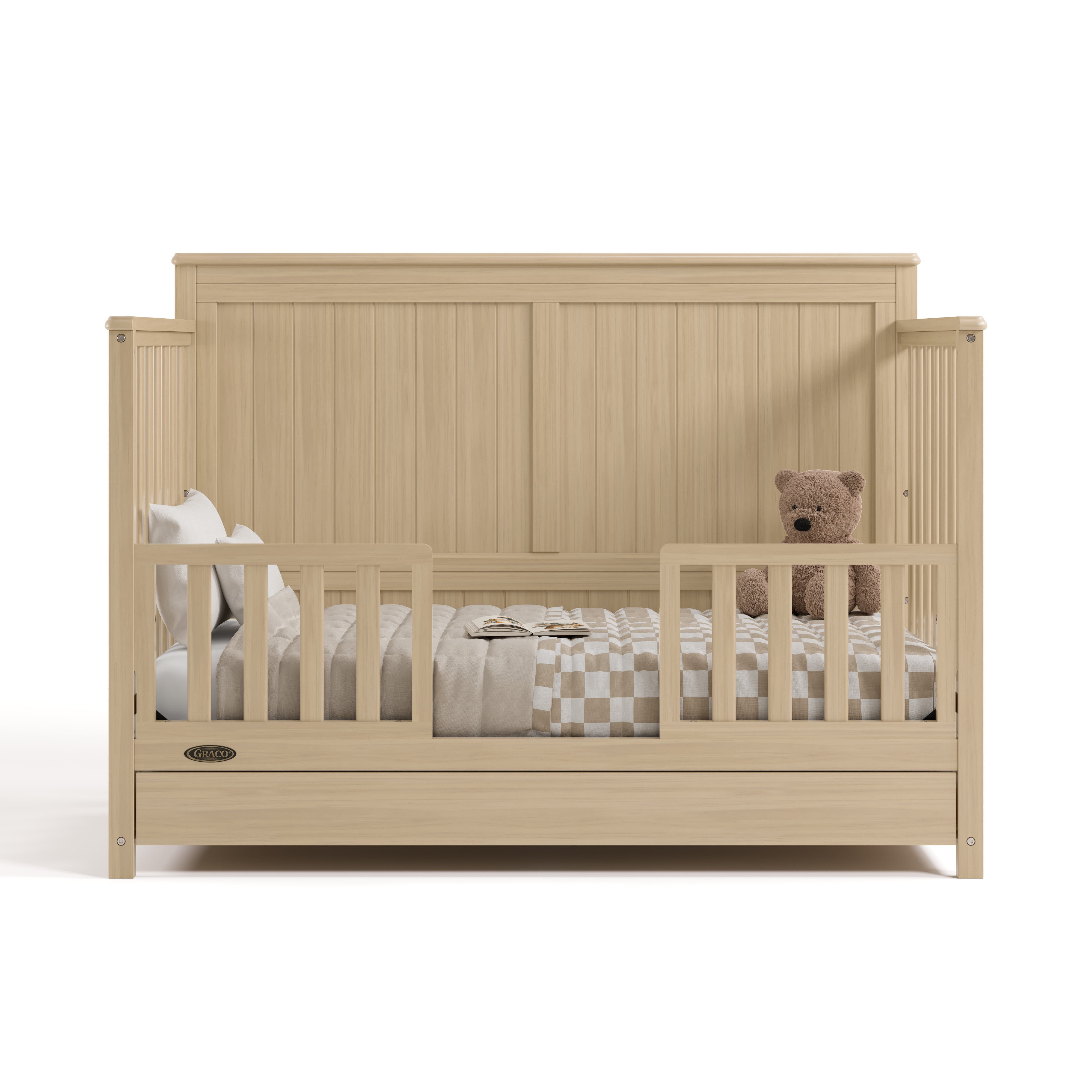 Graco Hadley 5-in-1 Convertible Baby Crib with Drawer, Driftwood