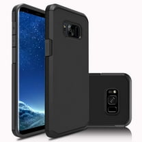 Galaxy S8 Plus Case, Dual Layer Protective Hybrid Armor Defender Case (Black)