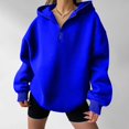 thumbnail image 2 of Womens Oversized Quarter Zip Hoodies,Comfy Long Sleeve Sweatshirts,Casual Loose Fit Fall Fashion Clothes For Daily，Workout & Travel 3XL, 2 of 2