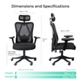 thumbnail image 2 of MotionGrey - MC3 Ergonomic Office Chair - Comfy High Mesh Back Support with Adjustable Armrests - Black Desk Computer Chairs Perfect for Home Gaming and Offices, 2 of 8