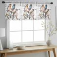 thumbnail image 2 of Country Birds Valance Curtains for Kitchen/Living Room/Bathroom/Bedroom Window, Rod Pocket Small Topper Half Short Window Curtains Voile Sheer Scarf, Envelope Postmark Farmhouse Botancial 54"x18", 2 of 8