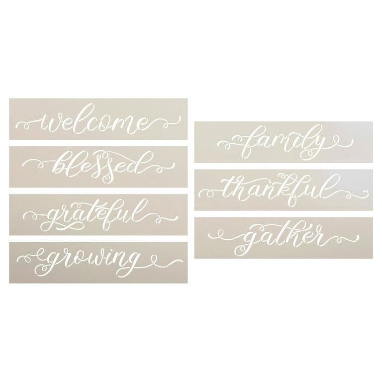 Farmhouse Cursive Script Word Stencil Set by StudioR12 DIY Family Home  Decor Gift Craft & Paint Wood Sign Reusable Mylar Template Select Size 15 