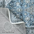 thumbnail image 2 of Garvee Persian 8'x10' Floral Rug Vintage Washable Area Rug Low Pile Non-Slip Area Rug Indoor Print Distressed Area Rug for Home Decor, Blue/Multi, 2 of 6