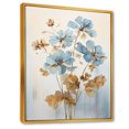 thumbnail image 2 of Designart "Blooming Geraniums In Beige And Blue I" Geraniums Floater Framed Wall Art Living Room, 2 of 5