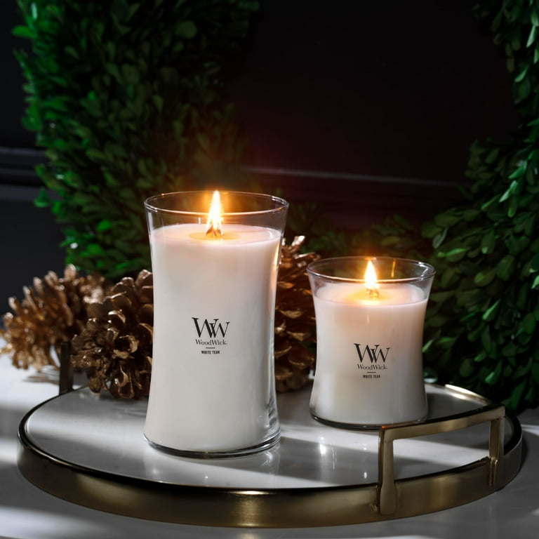 WW wood wick white teak Mサイズ　3個セット WoodWick Scented Candle White Teak 9.7 oz Hourglass with Crackling