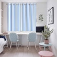 thumbnail image 5 of Blue White Stripe Kitchen Curtains 72 Inch Length, Modern Minimalist Geometric Striped Grommet Top Bedroom Living Room Curtains, Light Filtering Cafe Curtain Drapes 2 Panels Set 104''x72'', 5 of 9