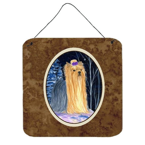 Carolines Treasures SS8365DS66 Starry Night Yorkie Wall or Door Hanging Prints 6x6 multicolor