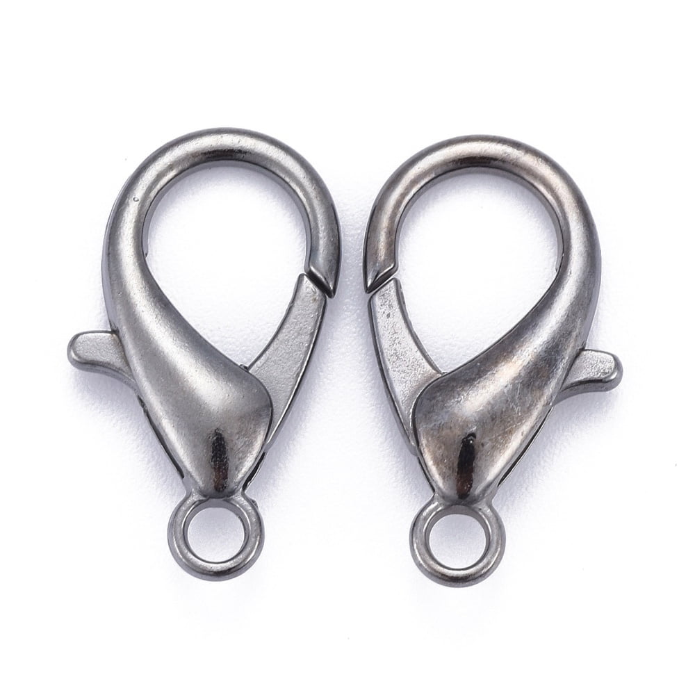 500pcs Zinc Alloy Lobster Claw Clasps Parrot Trigger Clasps Cadmium Free & Nickel Free & Lead Free Gunmetal 21x12mm Hole: 2mm