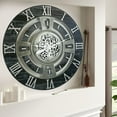 thumbnail image 3 of THE GEARS CLOCK Wall Clock with Real Moving Gears EN-LI_ 24 in Round Vintage-Black, 3 of 14