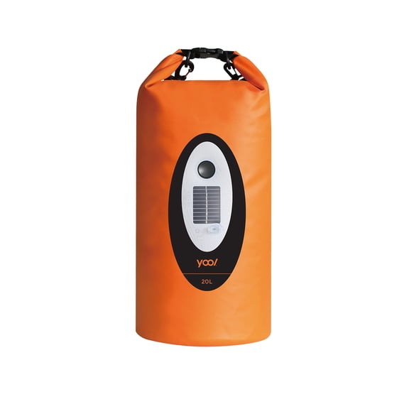 Yool Wireless Speaker 20L Dry Bag with LED Lights, Waterproof, Solar Powered and Bluetooth Enabled