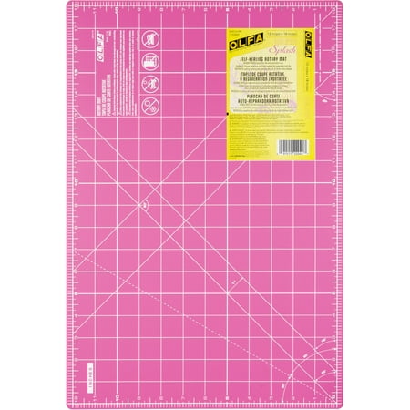 UPC: 0091511220407 | OLFA Splash Gridded Cutting Mat 12 X18 -Fairy Floss Pink