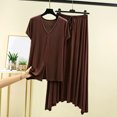 thumbnail image 2 of fatyb Women's Lounge Sets Pajama Outfits Square Neck Short Sleeve Tops Long Skirts Casual Summer 2 Piece, 2 of 3