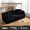 thumbnail image 6 of Toject 81" Convertible Sleeper Sofa Bed, Cloud Corduroy Floor Couch with Pillow, Comfy Foldable Couch Sofa Bed for Living Room, Bedroom, Black, 6 of 9