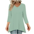 thumbnail image 4 of Arnsht Womens Fashion Tunic Long Sleeve Tops to Wear with Leggings Casual Long Swing Blouses Shirts Loose Fit Dressy Green L, 4 of 7
