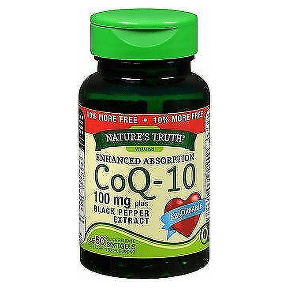 Nature's Truth Enhanced Absorption 100mg CoQ-10, Black Pepper, 50ct, 6-Pack
