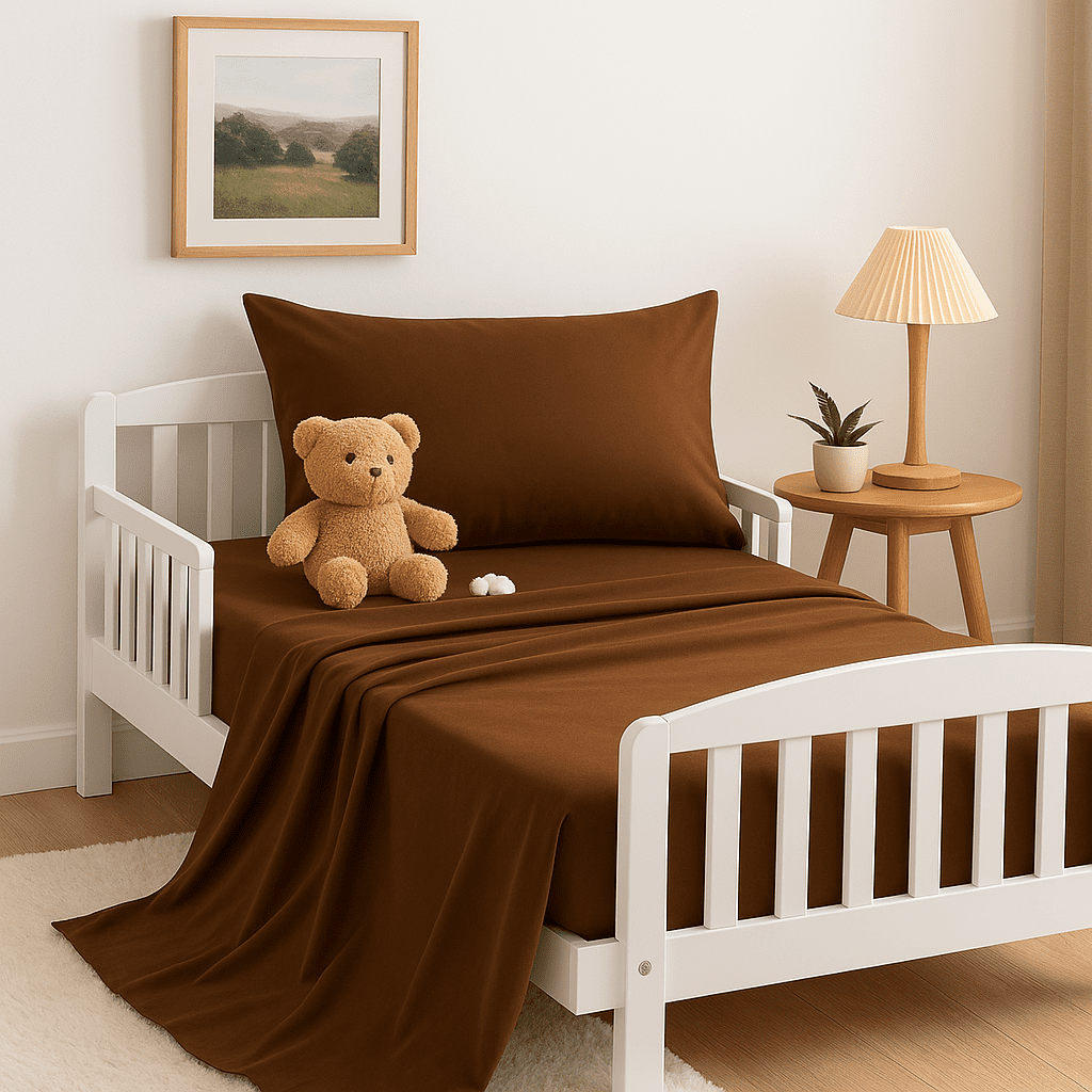 4-Piece Toddler Bedding Set – Soft Microfiber Crib Bedding for Boys & Girls, Includes Comforter, Fitted Sheet, Flat Sheet & Envelope Pillowcase – Breathable, Wrinkle Resistant
