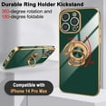 thumbnail image 3 of for iPhone 14 Pro Max Case with Magnetic Ring Holder Soft TPU Electroplated Cover Shockproof Scratchproof Kickstand Slim Protective Phone Case for iPhone 14 Pro Max Green, 3 of 12