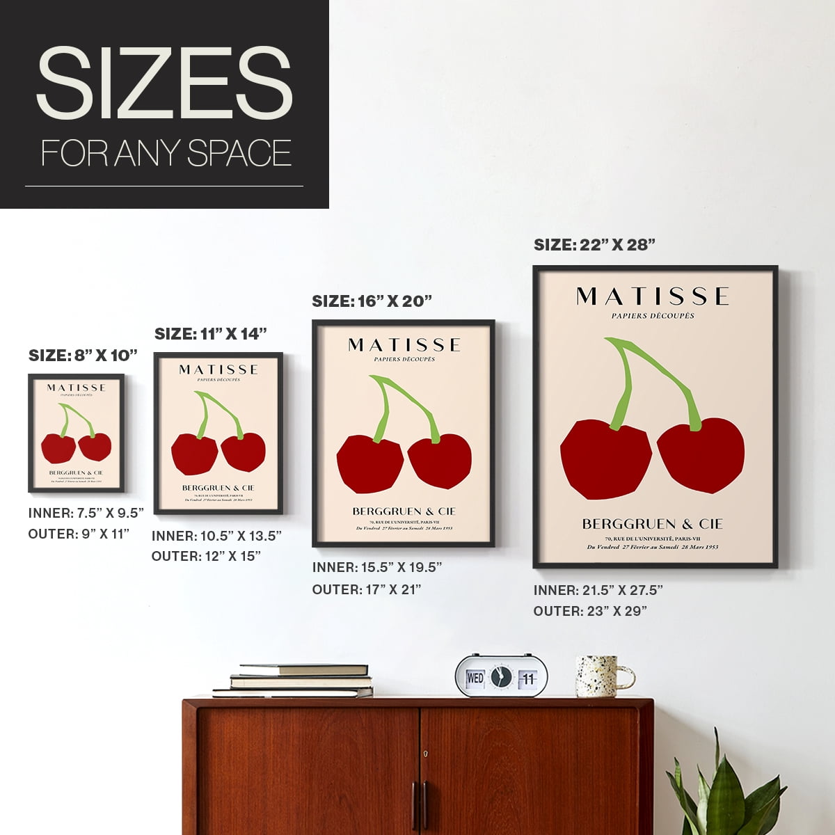 Matisse CLI Framed Print in Black Solid Wood 8 x 10 Framed Print
