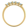 thumbnail image 5 of 0.35 ctw Wedding Band for Women - 18K Yellow Gold Natural Aquamarine Stackable Eternity Ring, 5 of 6