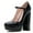Black, variant on YDN Women Classic Chunky High Heel Mary Jane Almond Closed Toe Platform Pumps Adjustable Buckle Ankle Straps Dress Office Shoes Size 7 Black