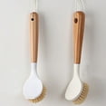 thumbnail image 4 of 2 Pcs Kitchen Dish Brush, Bamboo Handle Dish Brush – Sustainable Kitchen Cleaning with Tough Bristles - Natural Dish Scrubber, Nonstick Cast Iron Cleaner - Long Handle Brush for Dishes Pots Pans, 4 of 4