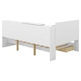 thumbnail image 4 of [Luckynote]Wood Twin Size platform bed with Storage Headboard, Shelves and 2 Drawers, White, 4 of 11