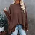 thumbnail image 6 of Besolor Womens Long Sleeve Shirt Trendy off Shoulder Oversized Knit Tunic Tops Casual Loose Soft Pullove Fall Blouses, 6 of 6