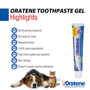 ZYMOX Oratene Brushless Toothpaste Gel for Dogs and Cats, 2.5oz