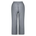 thumbnail image 5 of Besolor Wide Leg Pants for Women Casual Elastic Waist Cotton Linen Pants Solid Color Loose Comfy Lounge Trousers, 5 of 5