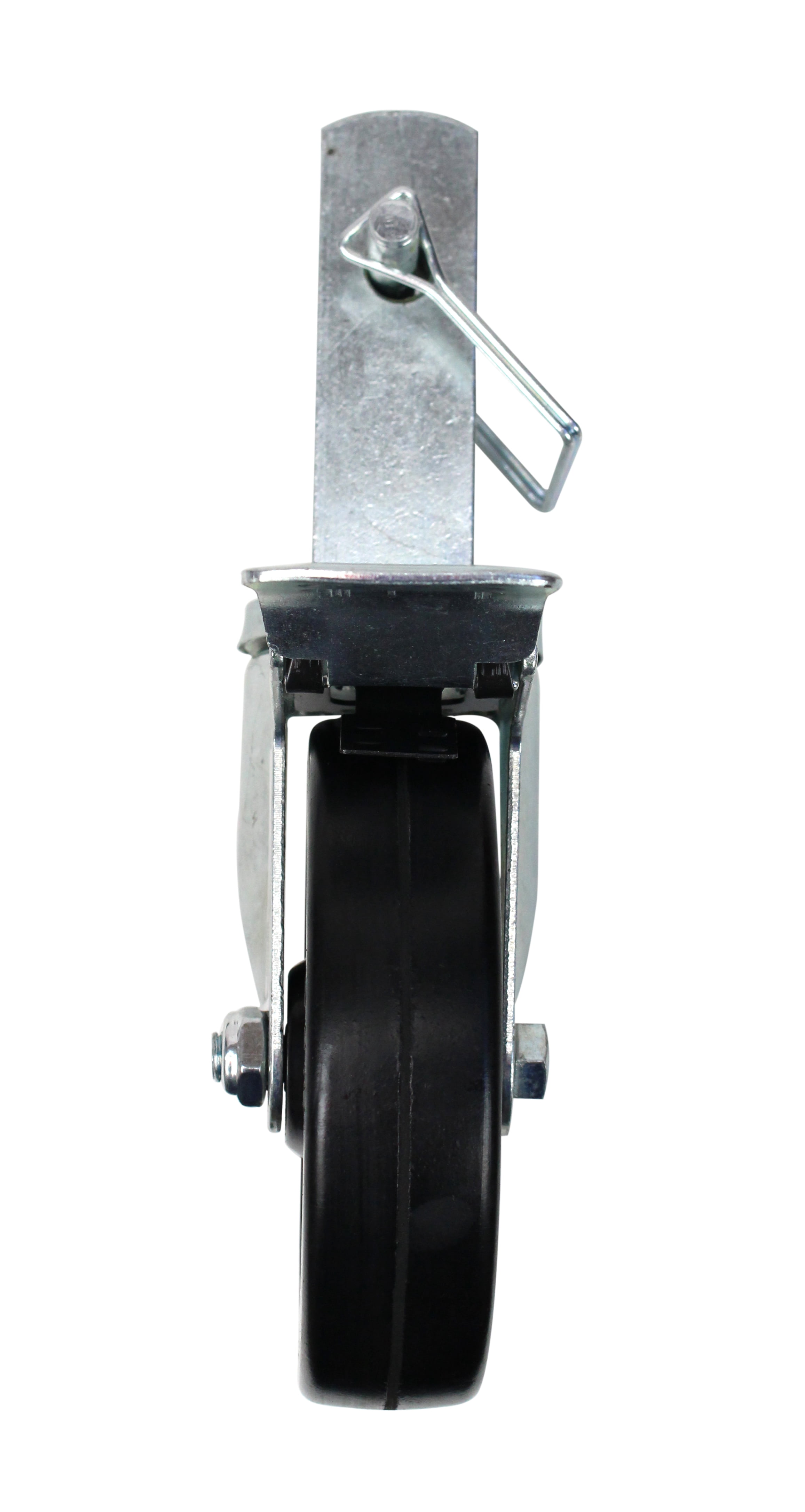 RK 5-inch Hard Rubber Wheel Solid Plate Casters with Brake, Set of 4