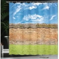 thumbnail image 4 of Ambesonne Brick Shower Curtain, Field Urban Sky, 69"Wx70"L, Red Green, 4 of 5