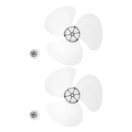 12 Inch Plastic Fan Blade Replacement 2pcs for Household Standing Pedestal and Table Fans Light Grey
