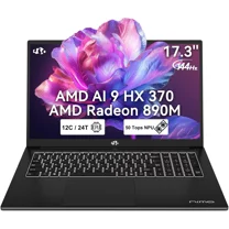 AI Copilot  PC Business-Laptop, 17.3" Laptop, AMD Ryzen AI 370 Radeon 890M, (12C/24T, 50 Tops NPU), 32GB RAM 1TB SSD, 144Hz, PD 100W USB-C 4.0, AI-PC with Wi-Fi 6E for Working Business Creation