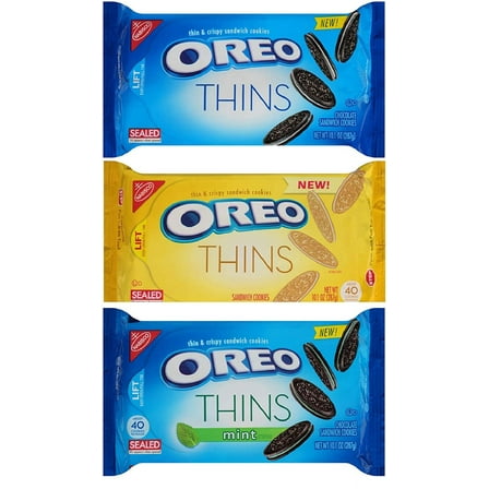Oreo Thins Variety Pack (Pack Of 3) - Original, Golden, Mint Creme