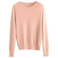 thumbnail image 4 of Sweaters for Women round Neck Long Sleeve Casual Fall Tops Crochet Knit Lightweight Pullover Fashion Clothes 2026(XL Pink), 4 of 4