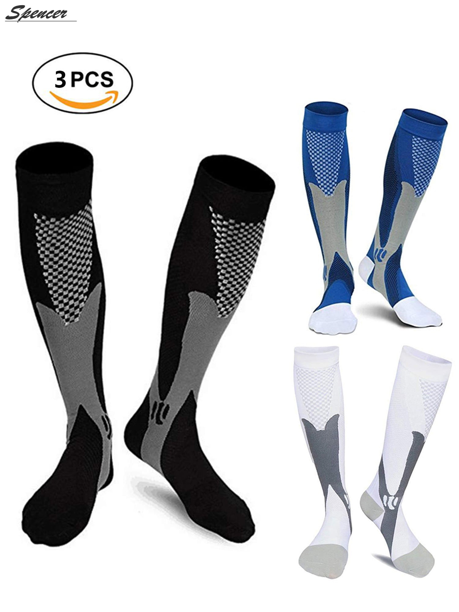 3 Pairs Heavy Duty Compression Winter Warm Knee High Boots Socks For Men 38-43