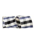 thumbnail image 1 of Reliant Ribbon 92848W-984-10F 4 in. 10 Yards Check Dupioni Paterson Wired Edge Ribbon, Black & White, 1 of 1
