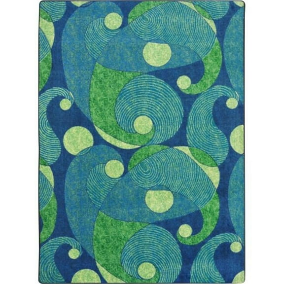 Kid Essentials Jazzy Rectangle Teen Area Rugs  03 Blue & Teal - 7 ft. 8 in. x 10 ft. 9 in.