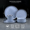 thumbnail image 4 of Vesteel Dinnerware Sets, 16-Piece Stoneware Plates and Bowls Set, Dishes Set for 4, Elegant Ceramic Dinnerware for Home Restaurant - Uranus Blue, 4 of 7