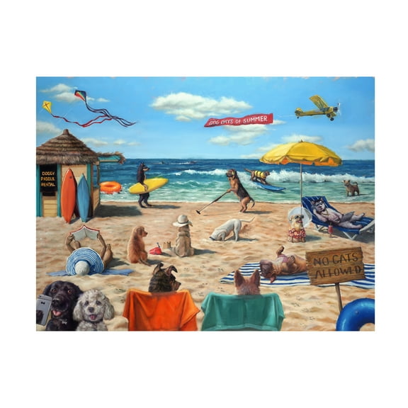 Trademark Fine Art Lucia Heffernan Dog Beach Canvas Wall Art - 24x32