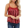 thumbnail image 2 of Lindreshi Tank Tops for Women Clearance Women's Summer Sexy Sequin Suspender Vest Sleeveless Tops, 2 of 8