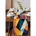 thumbnail image 4 of ERUNPONLY Orange Geometric Table Runner - 108 Inch Long Blue Abstract Vintage Color Block Cotton and Linen Blended Dress Scarves Farmhouse Table Runner for Kitchen Dining, Coffee Table, 13" x 108", 4 of 8