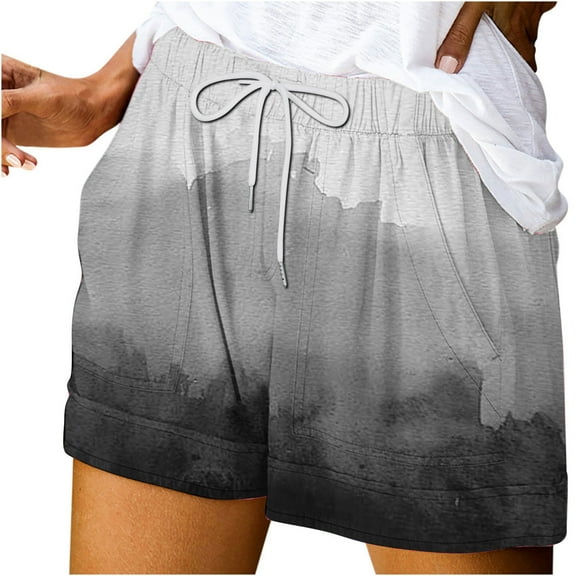 JGTDBPO Summer Shorts for Women Casual Mid Rise Summer Elastic Waist Drawstring Graphic Print Short S-2Xl Walkshorts Clothes Lightweight Athletic Shorts Comfy Short with Pockets