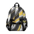thumbnail image 3 of Black and Gold Marble Pattern Cute School Backpack Bag for School with Padded Back and Adjustable Shoulder Straps 15.25"x11.5"x5.25", 3 of 5