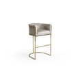 thumbnail image 2 of Chic Home Emery Velvet Upholstered Rolled Shelter Arm Bar Stool, 2 of 4