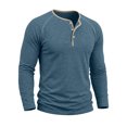 thumbnail image 5 of Bainana Long Sleeve Henley Shirts For Men Crew Neck Soft Moisture Wicking T-Shirt Solid Color Regular Fit Everyday Wear Basic Tops Size Xxl, 5 of 7