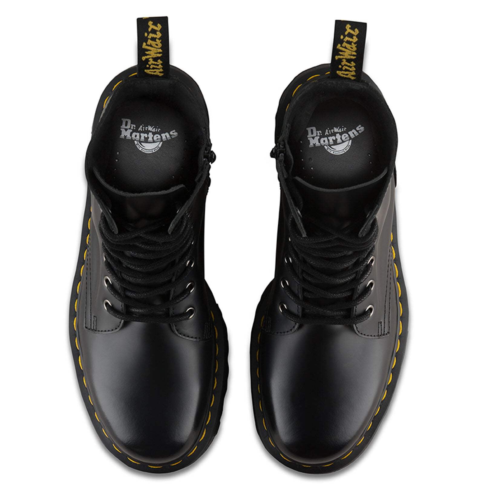 ミドルブーツ DR.MARTENS Women Boots 25637001Pisa Black Dr. Martens Jadon Faux Fur Women's Leather Platform Boots