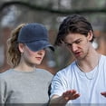 thumbnail image 4 of Gorra de béisbol con visera solar para mujer, de mezclilla lavada en la calle, de color sólido, personalizada, para hombre, 3 piezas, 4 of 6