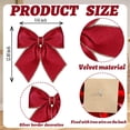 thumbnail image 2 of Ayieyill 13 Pack Velvet Red Christmas Tree Bows, Large Christmas Bows for Tree Wreath Stairs Railing Fireplace Indoor Decor, Gold Border, 2 of 5