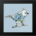 thumbnail image 2 of Pinto, Patricia 12x12 Black Modern Framed Museum Art Print Titled - The Blue Floral Bird II, 2 of 5